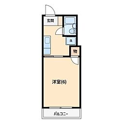 ドミトリー中浦和 1Kの間取図画像