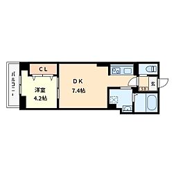 ラ フレーズ 1DKの間取図画像