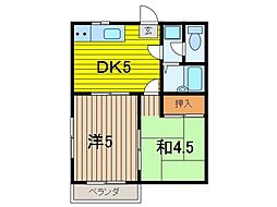 FRIENDVILLA1 2DKの間取図画像
