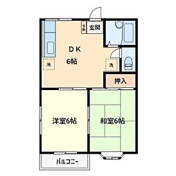 ルーラル 2DKの間取図画像