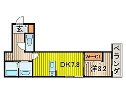 King&Princess1番館 1DKの間取図画像