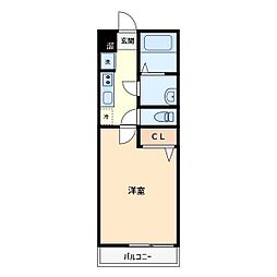 リブリ・YUME 1Kの間取図画像