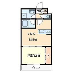 LaVert与野 1LDKの間取図画像