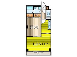 エクセレントヒルズ 1LDKの間取図画像