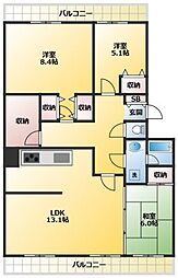 レジデンス浦和 3LDKの間取図画像
