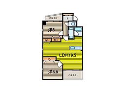 AXIS別所 2LDKの間取図画像