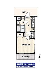 WILL西水元 1Kの間取図画像