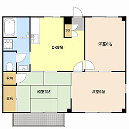 メゾン2 3DKの間取図画像