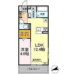 D-Hills佐藤III 1LDKの間取図画像