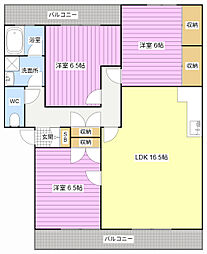 クレッセント佐鳴台 3LDKの間取図画像