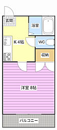 ミ・マニアーナB 1Kの間取図画像