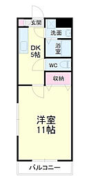 マスカット・S 1DKの間取図画像