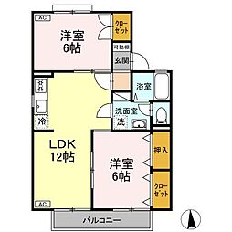 コモドハウス 2LDKの間取図画像
