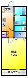 T-FLAT 1Kの間取図画像