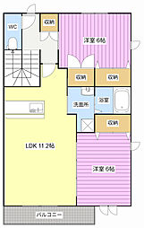 プレミアメゾンA 2LDKの間取図画像