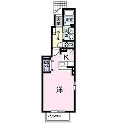 ガーデンヒルK 1Kの間取図画像