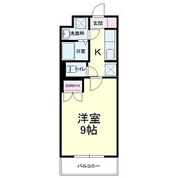 プロムナード1 1Kの間取図画像