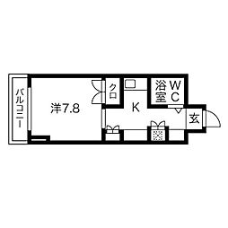 リエス浜松駅南 1Kの間取図画像