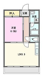 エクセル・パル 1LDKの間取図画像