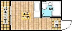 GREEN ワンルームの間取図画像