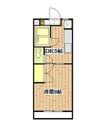 コーポレティブ・ハウス2 1DKの間取図画像