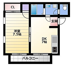 コナビック佐鳴台 1DKの間取図画像