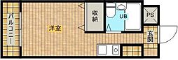 メゾン・ド・カージュ ワンルームの間取図画像
