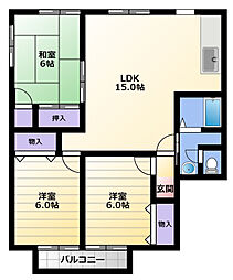 セジュールKOA 3LDKの間取図画像