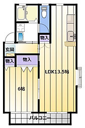 プリントス2 1LDKの間取図画像