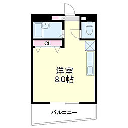 KEIビルエスポワール板屋 ワンルームの間取図画像