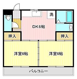サンハイツ56 2DKの間取図画像