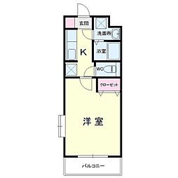 アビタシオン3 1Kの間取図画像