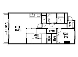 シティープラザ浜松 2LDKの間取図画像