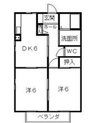 メゾン道 2DKの間取図画像