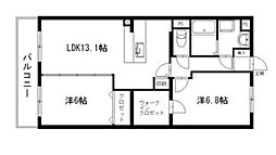 ORANGEHILLS 2LDKの間取図画像