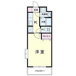 パステルスカイ 1Kの間取図画像