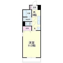 モンレーヴ葵東 1Kの間取図画像