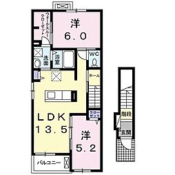 エルドラード葵1 2LDKの間取図画像