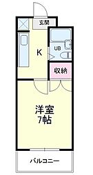 すみれ館2 1Kの間取図画像