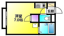 ハイツセラヴィ ワンルームの間取図画像