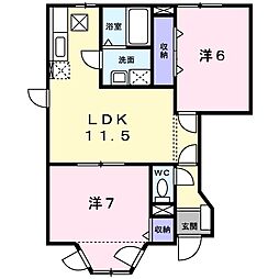 バンガード 2LDKの間取図画像