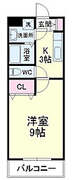 クロスロード広沢 1Kの間取図画像