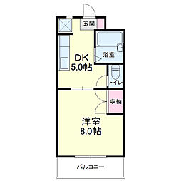 エクセル21 1DKの間取図画像