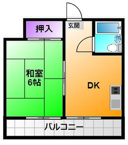 西部第3ハイツB 101｜静岡県浜松市中央区幸１丁目(賃貸アパート1DK・1階・22.50㎡)の写真 その2