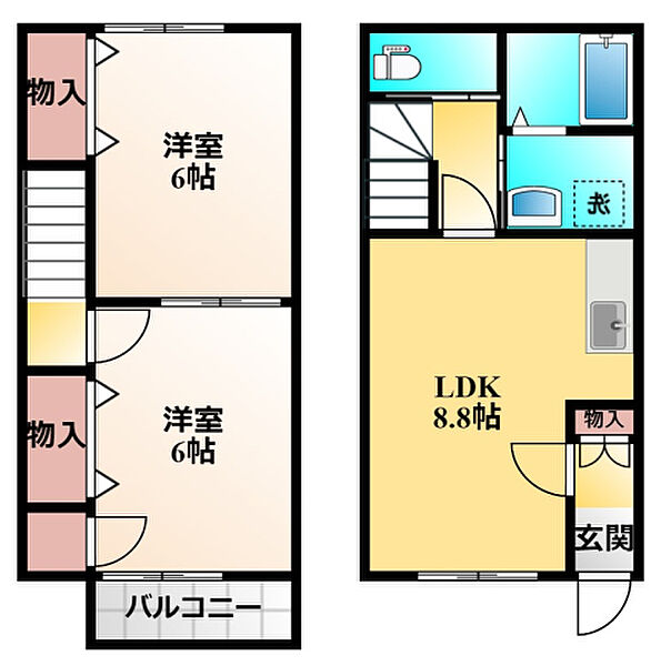 イクシオンIV 15｜静岡県浜松市中央区葵西４丁目(賃貸テラスハウス2DK・1階・52.80㎡)の写真 その2