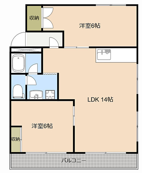 イーグルホワイト 202｜静岡県浜松市中央区西伊場町(賃貸アパート2LDK・2階・55.37㎡)の写真 その2