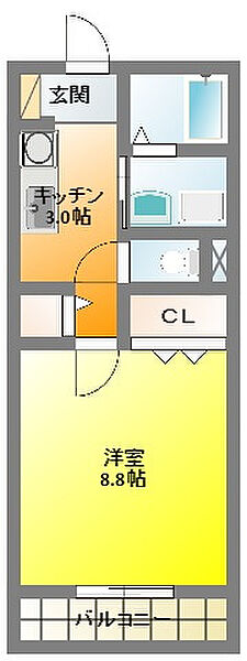 フロンティア 2F｜静岡県浜松市中央区曳馬１丁目(賃貸アパート1K・2階・30.92㎡)の写真 その2