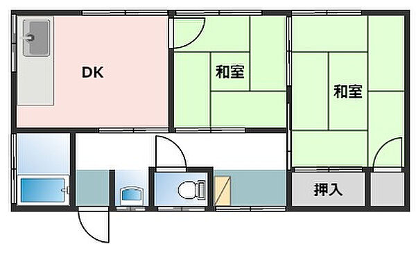 篠ヶ瀬貸家 ｜静岡県浜松市中央区篠ケ瀬町(賃貸一戸建2DK・1階・37.26㎡)の写真 その2