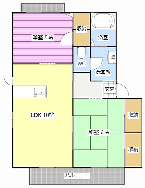 リバティーベル A102｜静岡県浜松市中央区茄子町(賃貸アパート2LDK・1階・50.40㎡)の写真 その2
