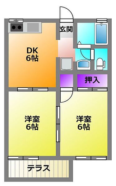 アーバンコンフォート 103｜静岡県浜松市中央区萩丘４丁目(賃貸アパート2DK・1階・39.60㎡)の写真 その2